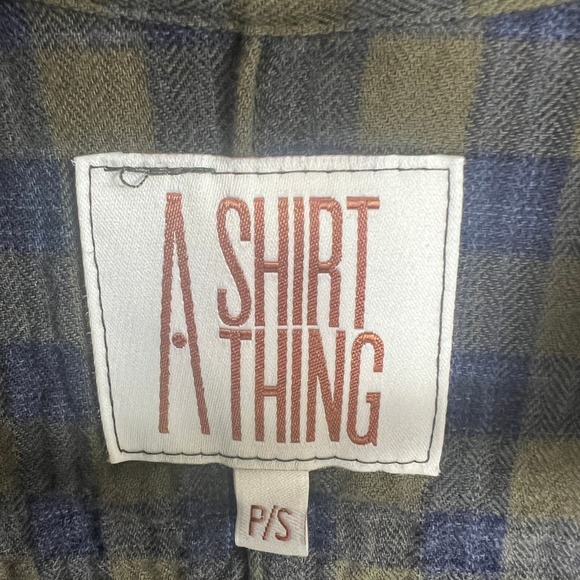 A Shirt Thing Penelope Gingham Blue Green Check Blouse Top Ruffle Collar - Picture 3 of 7